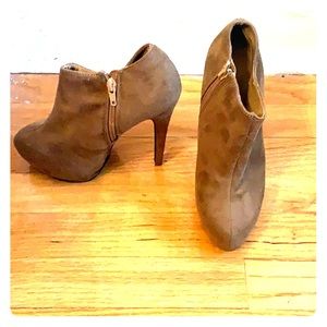 Brown heeled booties